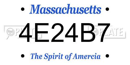 4E24B7 Massachusetts License Plate