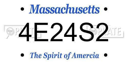 4E24S2 Massachusetts License Plate