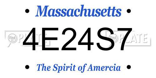 4E24S7 Massachusetts License Plate