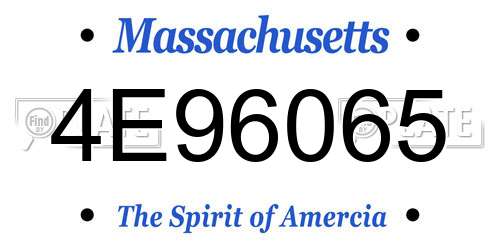 4E96065 Massachusetts License Plate