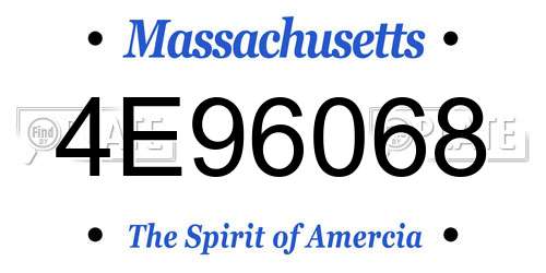 4E96068 Massachusetts License Plate