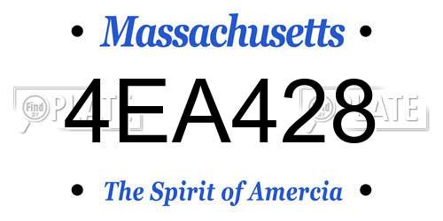 4EA428 Massachusetts License Plate