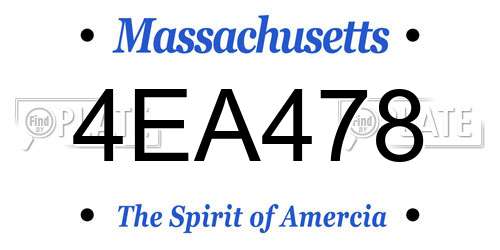 4EA478 Massachusetts License Plate