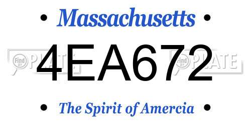 4EA672 Massachusetts License Plate