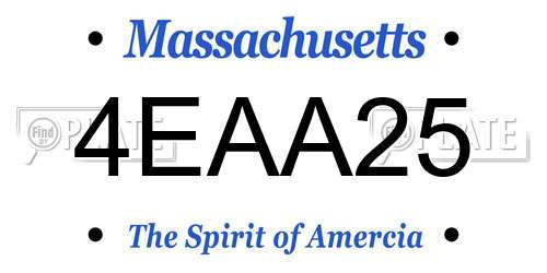 4EAA25 Massachusetts License Plate