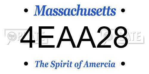 4EAA28 Massachusetts License Plate