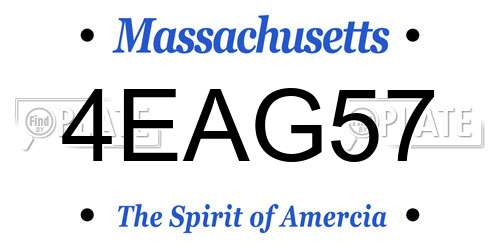 4EAG57 Massachusetts License Plate