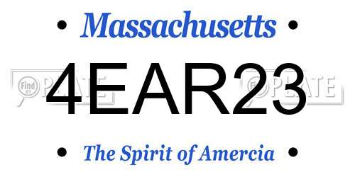 4EAR23 Massachusetts License Plate