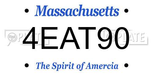 4EAT90 Massachusetts License Plate