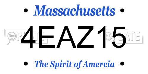 4EAZ15 Massachusetts License Plate