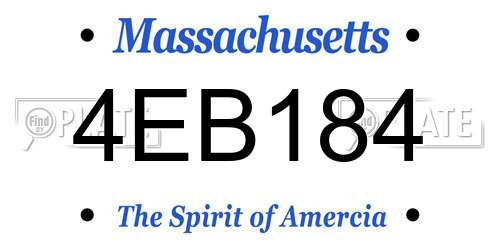 4EB184 Massachusetts License Plate