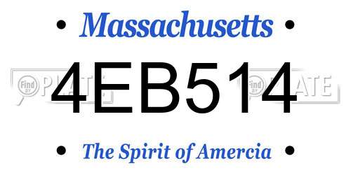 4EB514 Massachusetts License Plate