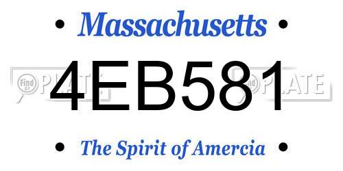4EB581 Massachusetts License Plate