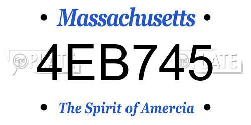 4EB745 Massachusetts License Plate