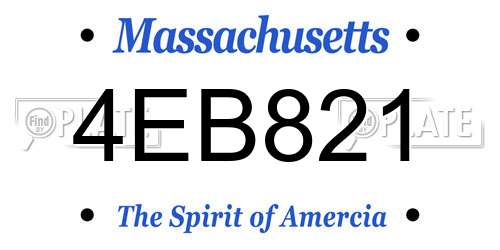4EB821 Massachusetts License Plate