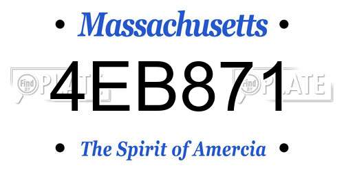 4EB871 Massachusetts License Plate
