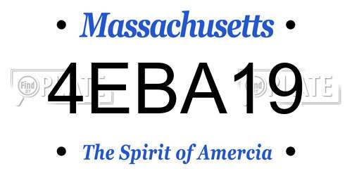 4EBA19 Massachusetts License Plate