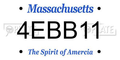 4EBB11 Massachusetts License Plate