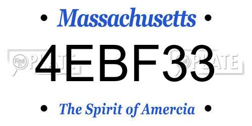 4EBF33 Massachusetts License Plate