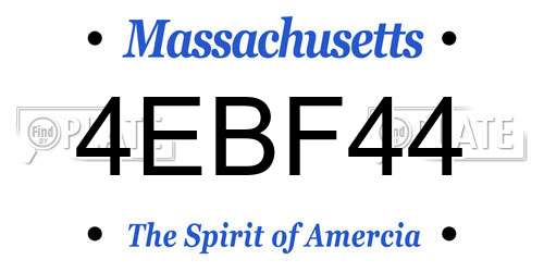 4EBF44 Massachusetts License Plate