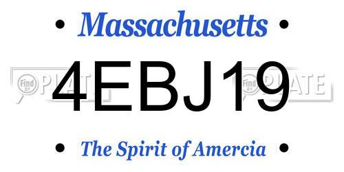 4EBJ19 Massachusetts License Plate