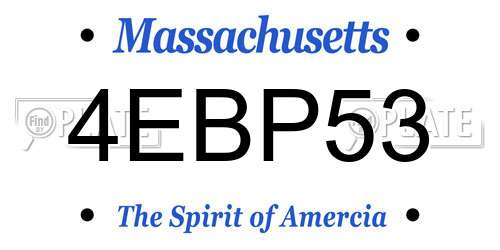 4EBP53 Massachusetts License Plate