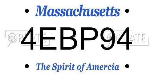 4EBP94 Massachusetts License Plate