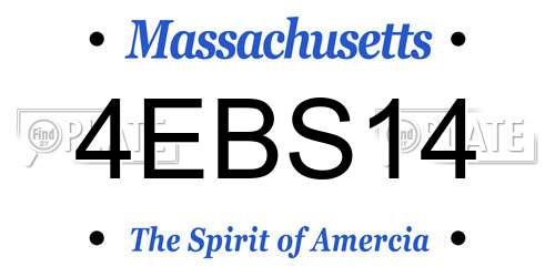 4EBS14 Massachusetts License Plate