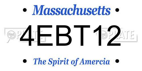 4EBT12 Massachusetts License Plate