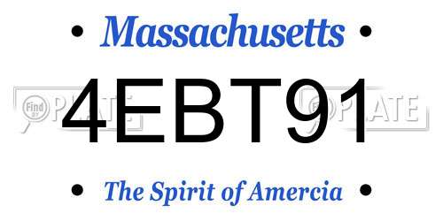 4EBT91 Massachusetts License Plate