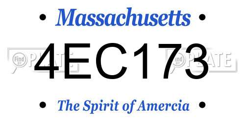 4EC173 Massachusetts License Plate