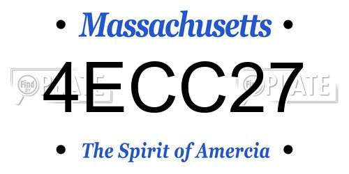 4ECC27 Massachusetts License Plate