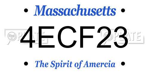 4ECF23 Massachusetts License Plate