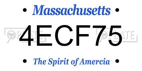 4ECF75 Massachusetts License Plate