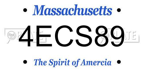 4ECS89 Massachusetts License Plate