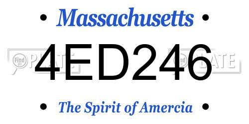 4ED246 Massachusetts License Plate