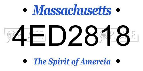4ED2818 Massachusetts License Plate