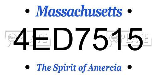 4ED7515 Massachusetts License Plate
