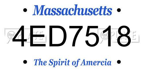 4ED7518 Massachusetts License Plate