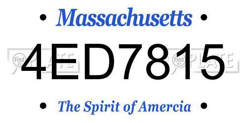 4ED7815 Massachusetts License Plate