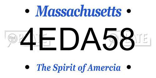 4EDA58 Massachusetts License Plate