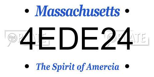 4EDE24 Massachusetts License Plate