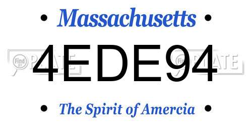 4EDE94 Massachusetts License Plate