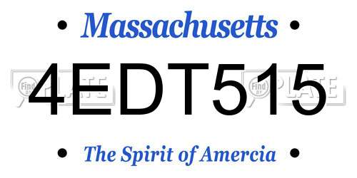 4EDT515 Massachusetts License Plate