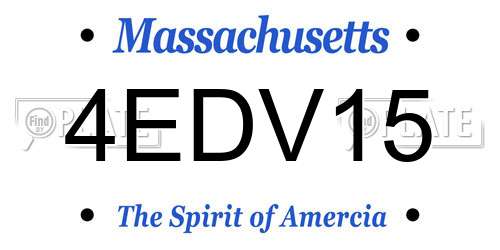 4EDV15 Massachusetts License Plate