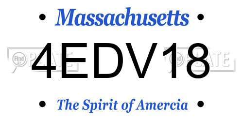 4EDV18 Massachusetts License Plate