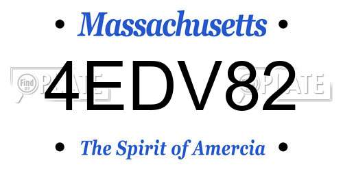 4EDV82 Massachusetts License Plate