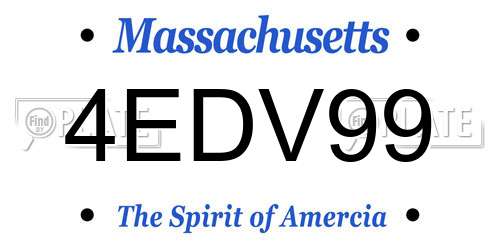 4EDV99 Massachusetts License Plate