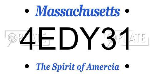 4EDY31 Massachusetts License Plate