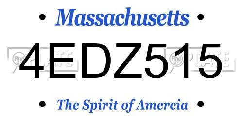 4EDZ515 Massachusetts License Plate
